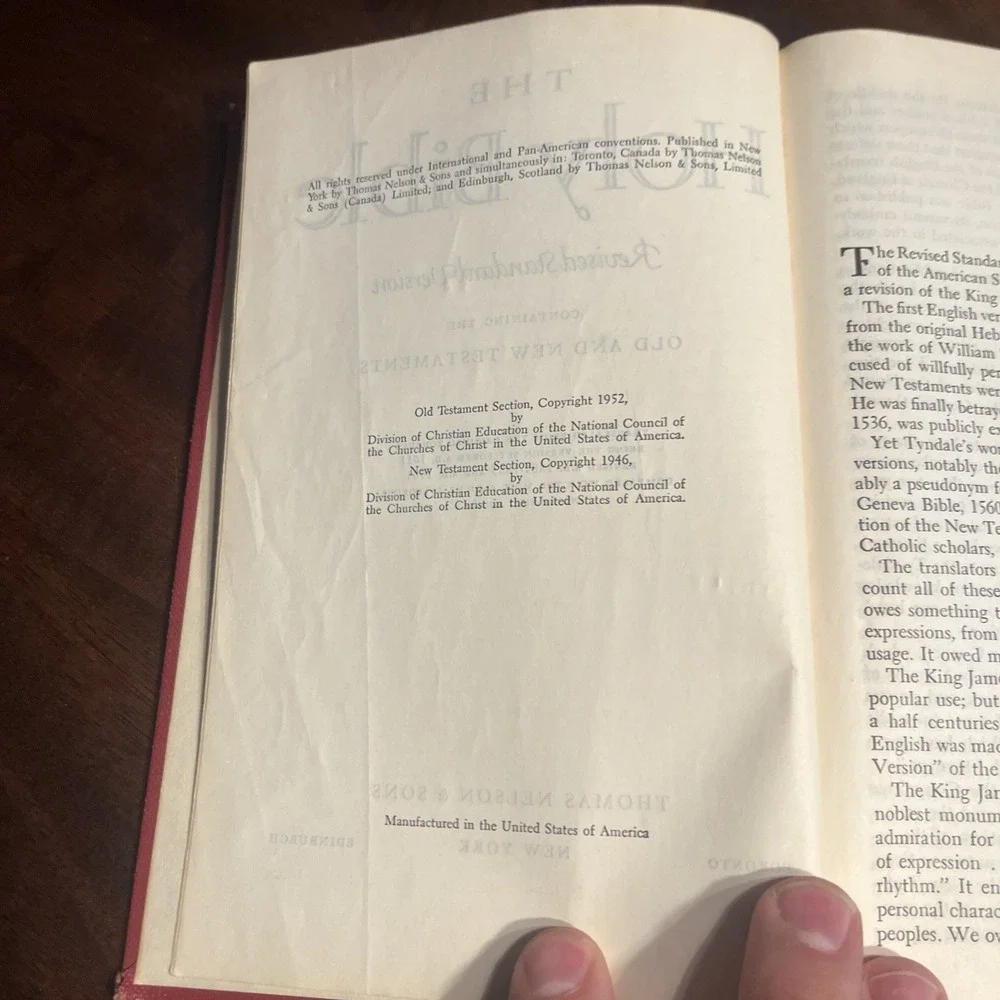 The Holy Bible Old And New Testament Revised Standard Version 1953 Thomas Nelson